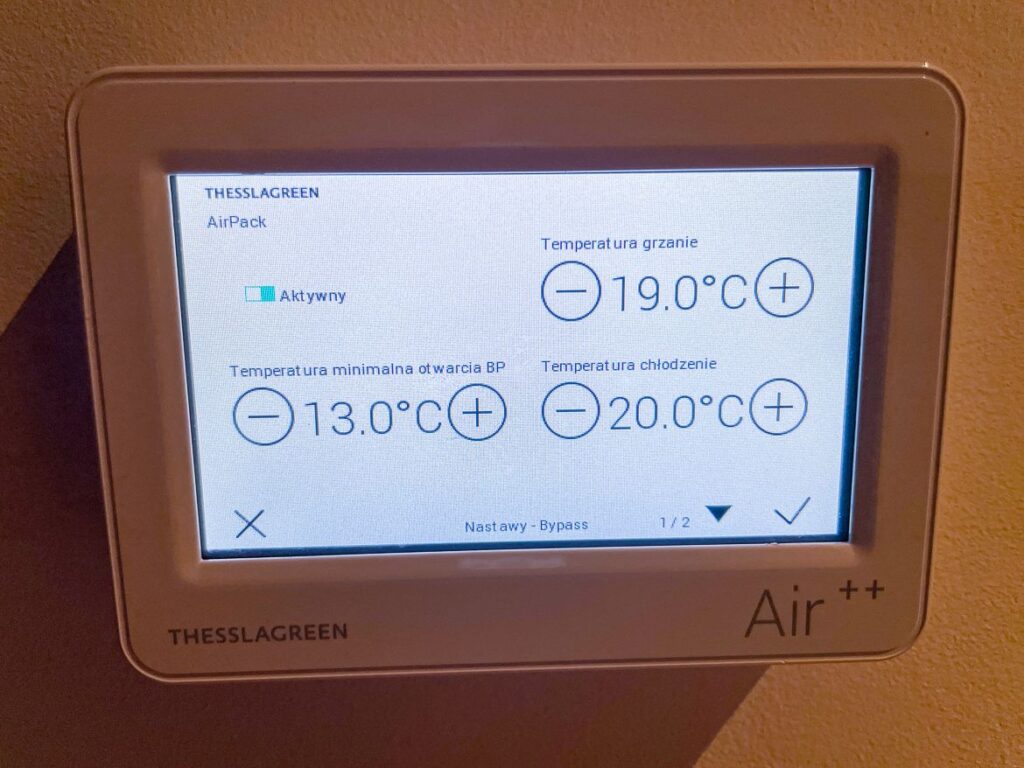 Ustawienie bypassu w rekuperatorze Ustawienie bypassu w rekuperatorze